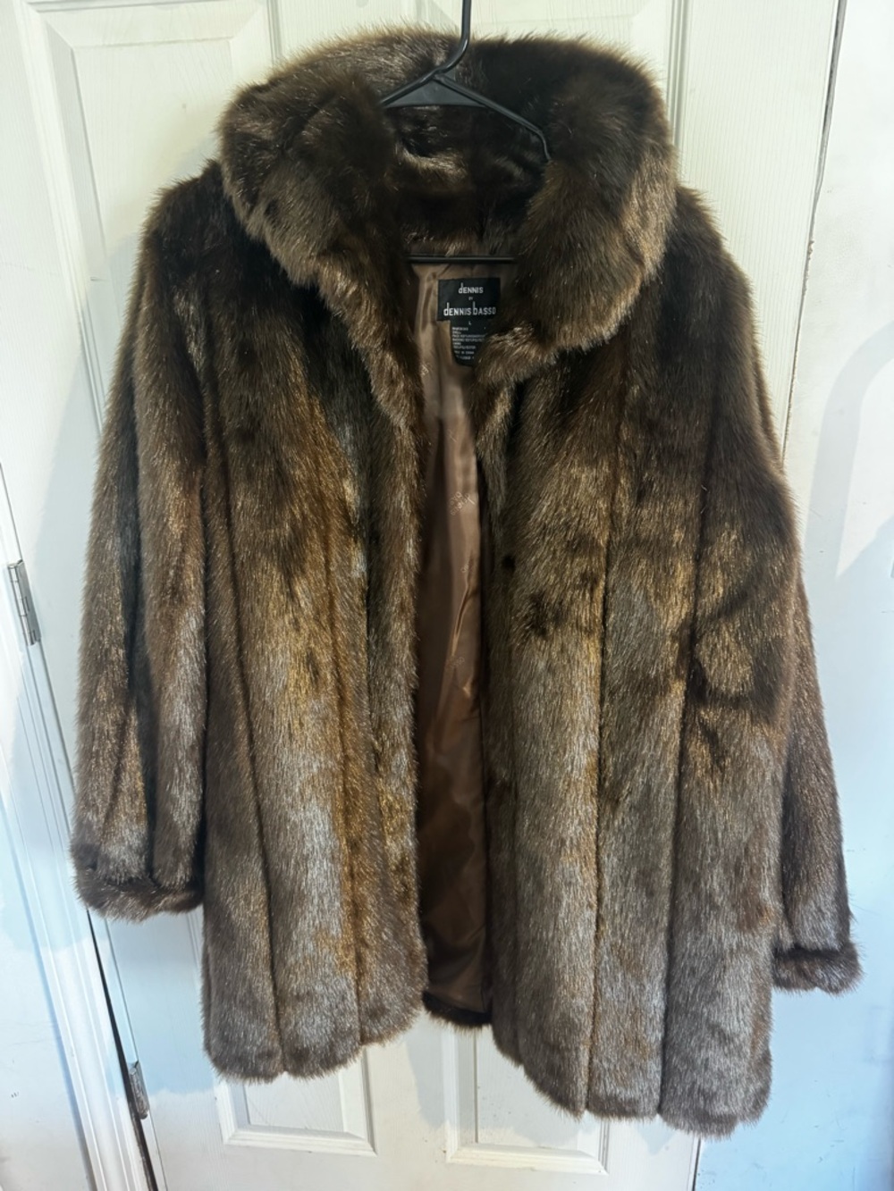 Dennis Basso Faux Fur Coat – One-Time Wear – Premium Designer Large